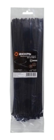 Хомут пластиковый ВИХРЬ 3,6 х 300 (уп.100 шт.) черный [73/9/1/29]