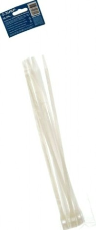 Хомут пластиковый ЗУБР ПРОФЕССИОНАЛ белые кобра, с плоским замком, 7.6х370 мм, 10 шт, [30930-76-370]