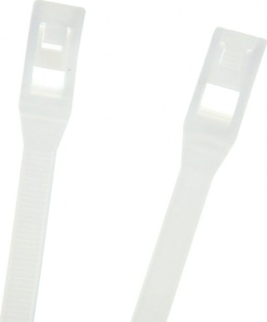 Хомут пластиковый ЗУБР ПРОФЕССИОНАЛ белые кобра, с плоским замком, 7.6х370 мм, 10 шт, [30930-76-370]