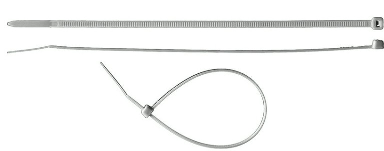 Хомут пластиковый ЗУБР ПРОФЕССИОНАЛ белые кс-б1, 7.6x250 мм, 100 шт, нейлоновые, [309010-76-250]