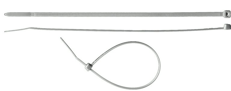 Хомут пластиковый ЗУБР ПРОФЕССИОНАЛ белые кс-б1, 7.6x300 мм, 100 шт, нейлоновые, [309010-76-300]