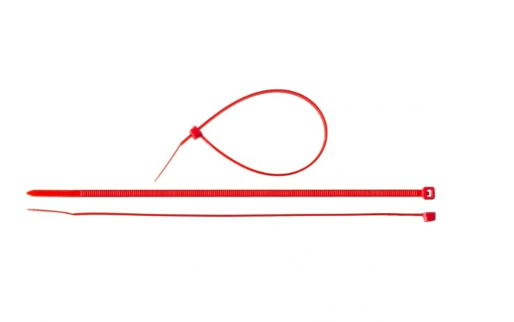 Хомут пластиковый ЗУБР ПРОФЕССИОНАЛ красные кс-к1, 3.6x200 мм, 100 шт, нейлоновые, [309040-36-200]