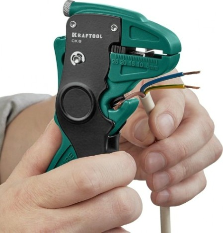 Инструмент для снятия изоляции KRAFTOOL СК-6 автоматический, 0.2-6 мм2 [22630]