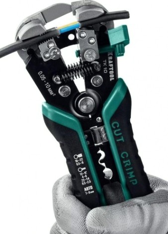 Инструмент для снятия изоляции KRAFTOOL ТК-10 автоматический многофункциональный, 0.05-10 мм2 [22639]