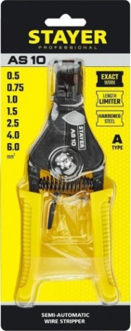 Инструмент для снятия изоляции STAYER AS-10 стриппер полуавтоматический 0.5-6 мм2, [22631_z02]