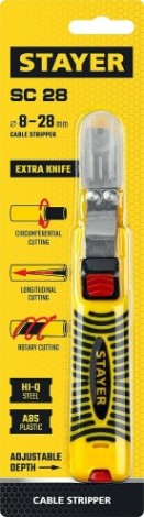 Инструмент для снятия изоляции STAYER SC-28 стриппер кабелей, 8-28 мм, [2-45303_z01]