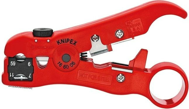 Инструмент для удаления изоляции KNIPEX 166006SB с коаксиальных кабелей [KN-166006SB]