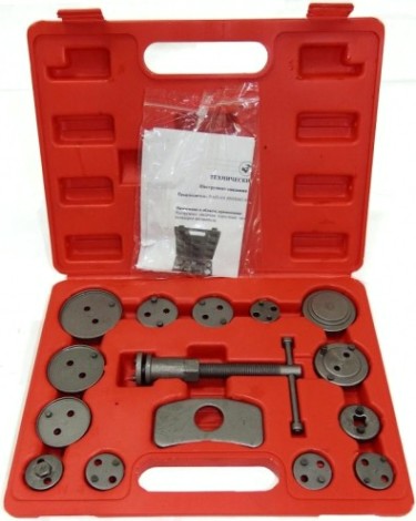 Инструмент сведения тормозных цилиндров AE&T TA-B1039 (15 предметов) Инструмент сведения тормозных цилиндров AE&T TA-B1039 (15 предметов)