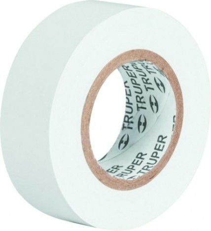 Изолента акриловая TRUPER M-22B 19 мм х 9 м, белая [13515]