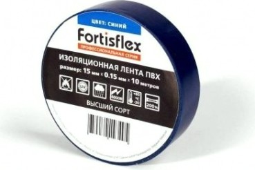 Изолента FORTISFLEX 71227 15 мм х 10 м, цвет синий