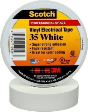 Изолента ПВХ 3M Scotch® 35 19 мм х 20 м, белая [7000031667]