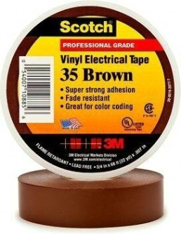 Изолента ПВХ 3M Scotch® 35 19 мм х 20 м, коричневая [7000031673]
