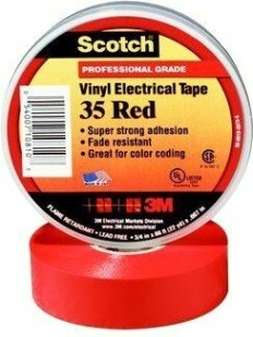 Изолента ПВХ 3M Scotch® 35 19 мм х 20 м, красная [7000031668]