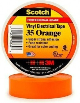 Изолента ПВХ 3M Scotch® 35 19 мм х 20 м, оранжевая [7100238737]