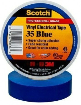 Изолента ПВХ 3M Scotch® 35 19 мм х 20 м, синяя [7000031670]