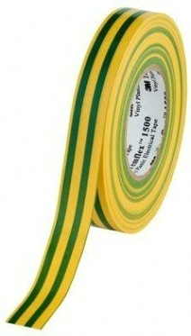 Изолента ПВХ 3M Temflex™ 1300 15 мм x 10 м, желто-зеленая [7100081324]