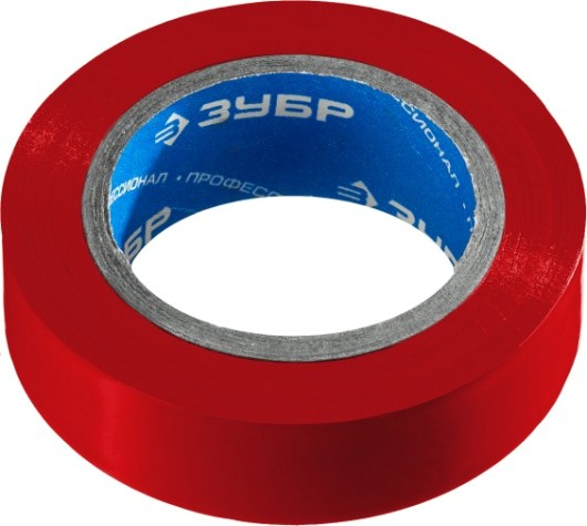 Изолента ЗУБР Электрик-10 красная пвх, не поддерживает горение, 10м (0,13х15мм), [1233-3_z02]