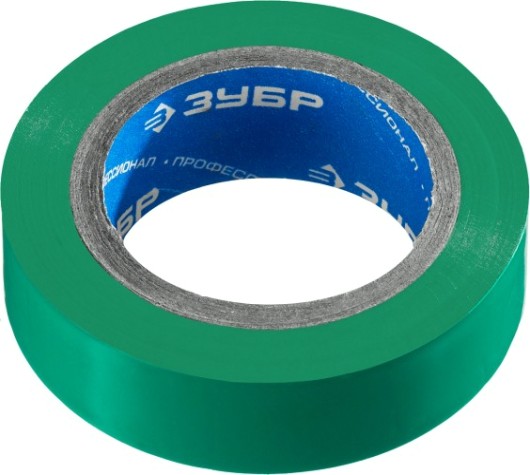 Изолента ЗУБР Электрик-10 зеленая пвх, не поддерживает горение, 10м (0,13х15мм), [1233-4_z02]