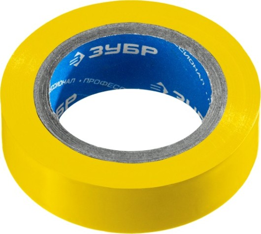 Изолента ЗУБР Электрик-10 желтая пвх, не поддерживает горение, 10м (0,13х15мм), [1233-5_z02]