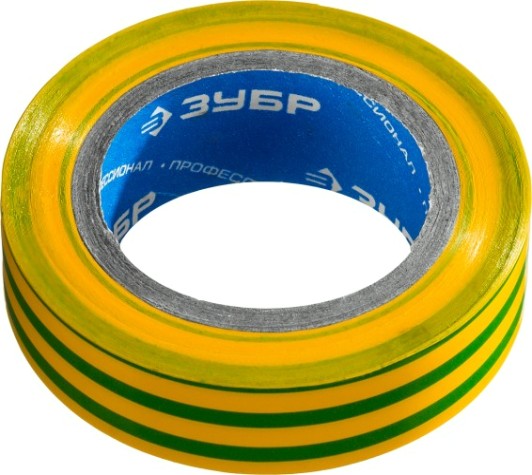 Изолента ЗУБР Электрик-10 желто пвх, не поддерживает горение, 10м (0,13х15мм), [1233-6_z02]