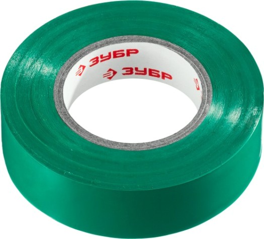 Изолента ЗУБР Электрик-20 зеленая пвх, не поддерживает горение, 20м (0,16x19мм), [1234-4_z02]