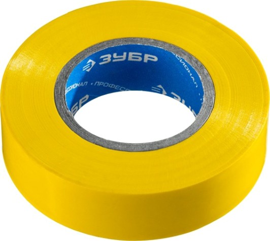 Изолента ЗУБР Электрик-20 желтая пвх, не поддерживает горение, 20м (0,16x19мм), [1234-5_z02]