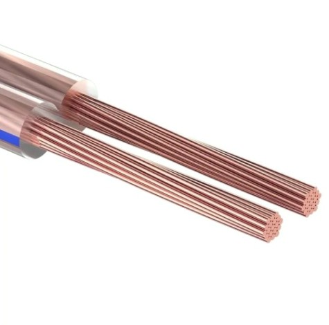 Кабель акустический REXANT 01-6201-3 2х0,25мм², прозрачный BLUELINE, 100м