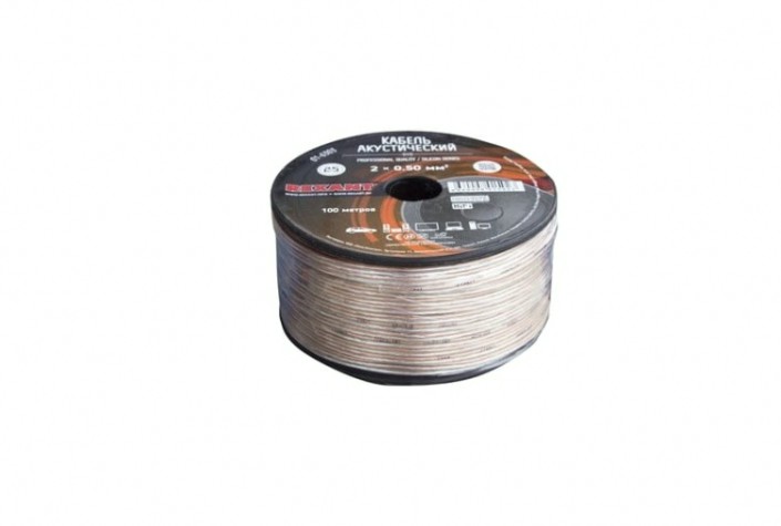 Кабель акустический REXANT 01-6303 2х0,50мм², прозрачный SILICON, 100м