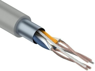 Кабель REXANT F/UTP, CAT 5e, PVC 2х2х(0,16х7)мм, внутр., многожильный, серый [01-0125]