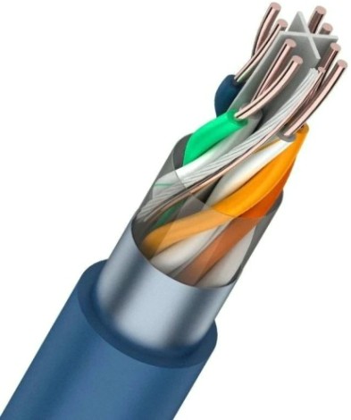 Кабель REXANT F/UTP, CAT 6, PVC 4x2x0,57мм, 23AWG, внутренний, синий [01-0147]