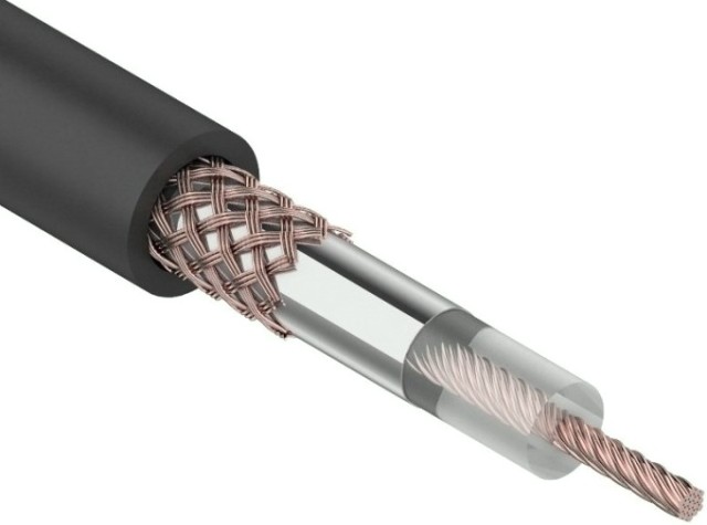 Кабель REXANT RG-58 A/U (50 Oм) Cu/Al/Cu (19х0,12/48х0,10мм) 64% черн. 100м [01-2003]