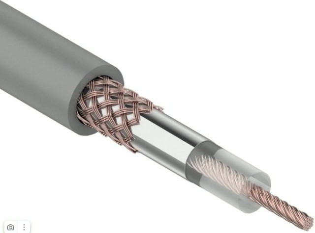 Кабель REXANT RG-58 A/U (50 Oм) Cu/Al/Cu (19х0,12/48х0,10мм) 64% серый, 100м [01-2002]