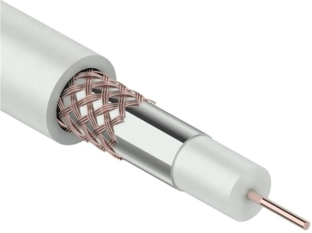 Кабель REXANT RG-59U (75 Oм) Cu/Al/Cu (0,58/Al/48х0,12мм) 64%, 305м, бе [01-2651]