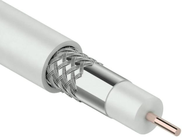 Кабель REXANT RG-6U (75 Oм) CCS/Al/Al (1,02/Al/48х0,12мм) 64% белый, 305м [01-2203]