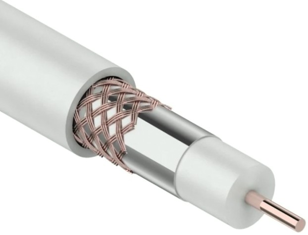 Кабель REXANT RG-6U (75 Oм) Cu/Al/Cu (1,0/Al/48х0,12мм) 64% белый, 100м [01-2221]