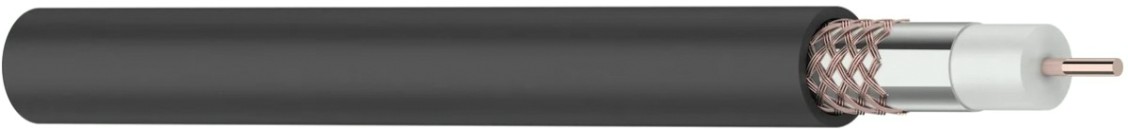 Кабель REXANT RG-6U (75 Oм) Cu/Al/Cu (1,0/Al/48х0,12мм) 64% черный, 100м [01-2222]