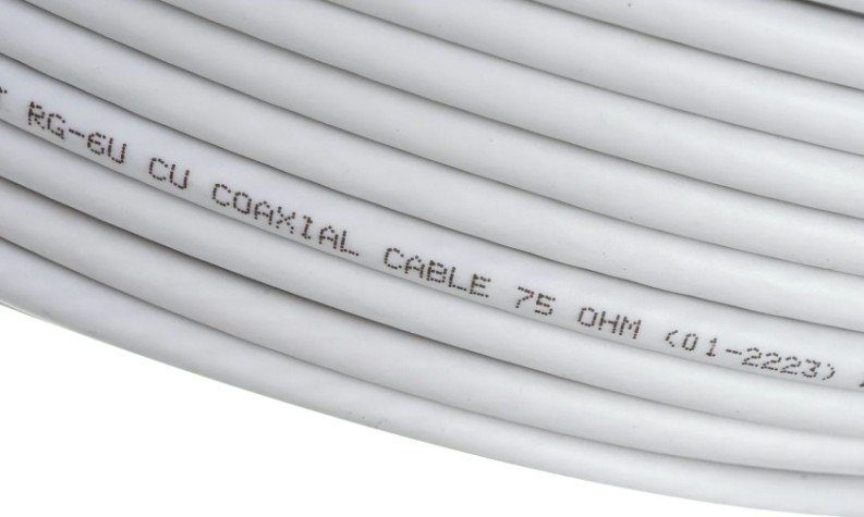 Кабель REXANT RG-6U (75 Oм) Cu/Al/Cu (1,0/Al/64х0,12мм) 75%, бух. 100м [01-2223]