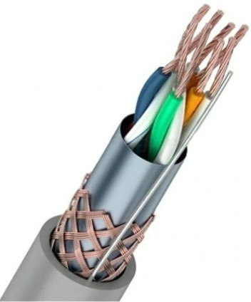 Кабель REXANT SF/UTP, CAT 5e, PVC 4х2x(0,16х7)мм, внутр. многожильный, серый [01-0343]