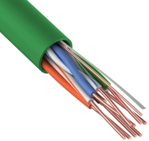 Кабель REXANT U/UTP, CAT 5e нг(A)-LSLTx 4х2х0,52мм, 24AWG внутр. зеленый, 305м [01-0061]