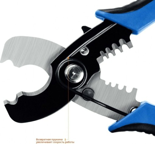 Кабелерез ЗУБР XT-10 со съемником изоляции, рез до 10 мм. [22640]