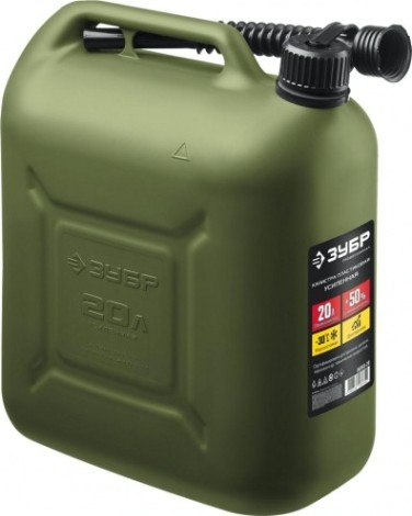 Канистра ЗУБР Профессионал 20л пластиковая усиленная [38365-20]