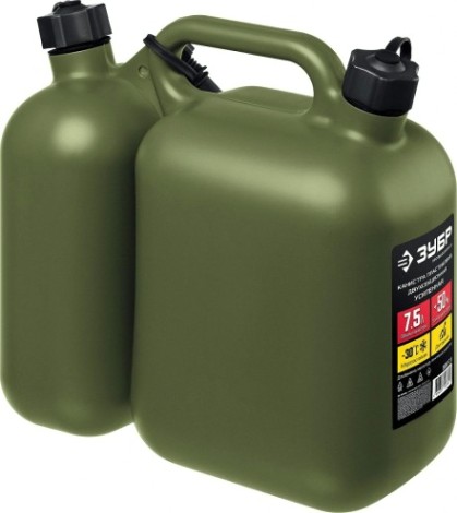 Канистра ЗУБР Профессионал 5 + 2.5 л пластиковая, усиленная, двухсекционная [38367-7.5]
