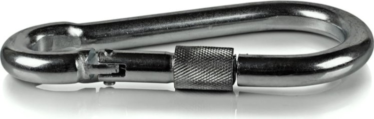 Карабин 12 мм DIN 5299D стальной с фиксатором [00000393]