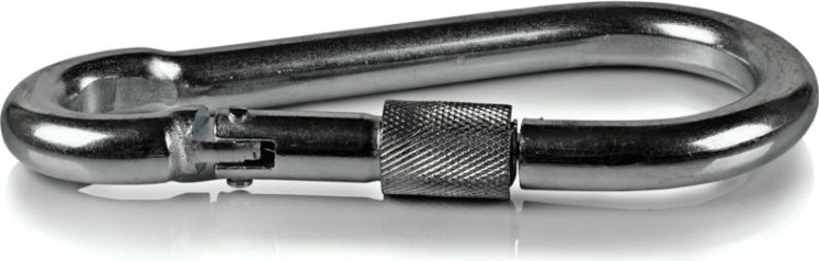 Карабин 4 мм DIN 5299D стальной с фиксатором [00000299]