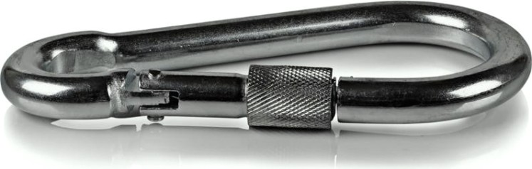 Карабин 9 мм DIN 5299D стальной с фиксатором [00002407]