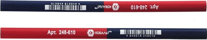 Карандаш малярный Кобальт 248-610 2-хцветный, красный/синий 180 мм