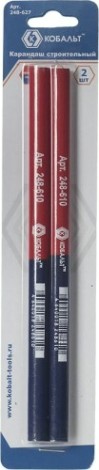 Карандаш малярный Кобальт 248-627 2-х цветный, красный/синий 180 мм (2 шт.)