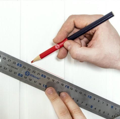 Карандаш малярный Кобальт 793-138 2-хцветный, красный/синий 180*10 мм (3 шт.)