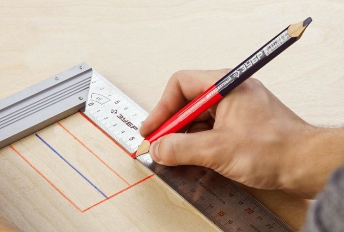 Карандаш малярный ЗУБР ПРОФЕССИОНАЛ кс-2 двухцветный строительный 180 мм [06310]