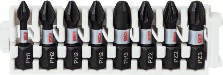 Касета бит BOSCH Pick and Click IMPACT 25 мм 8 предметов PH1,PH2,PH3,PZ2,PZ3 [2608522323]